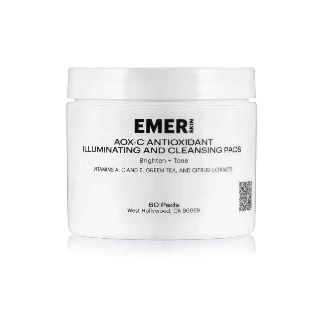 Emer Skincare AOX-C Cleansing Pads: Skin Brightening & Toning - Contains Vitamins A, C, E, and Green Tea Extract