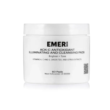 Emer Skincare AOX-C Cleansing Pads: Skin Brightening & Toning - Contains Vitamins A, C, E, and Green Tea Extract