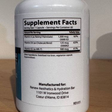 Vitamin A, D3, K2 Supplement, blend essential nutrients; 40.00 USD